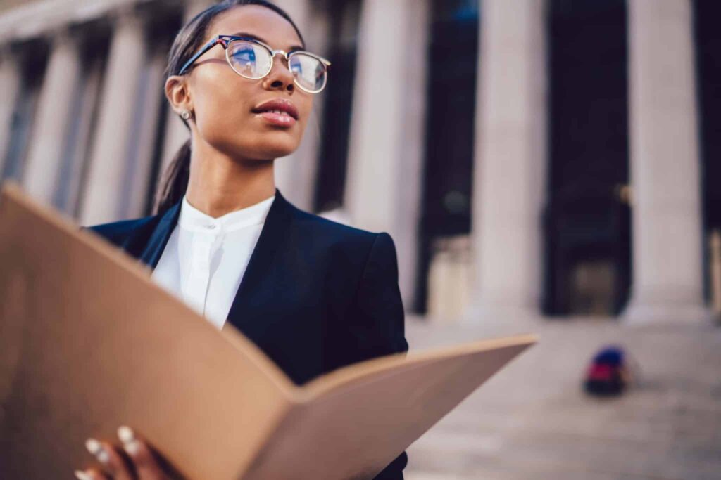 Woman Holding Documents